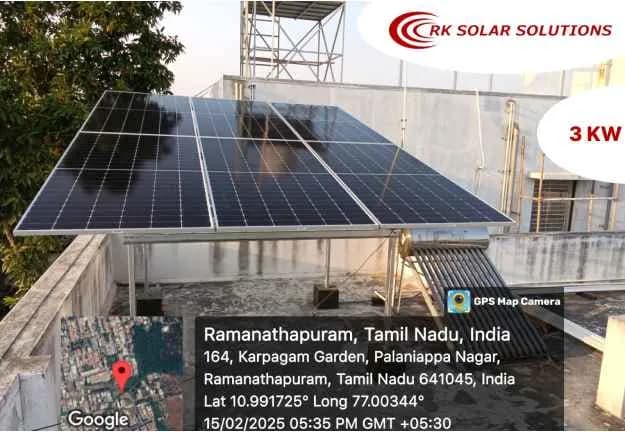 3 kW rooftop solar installation at Ramanathapuram
