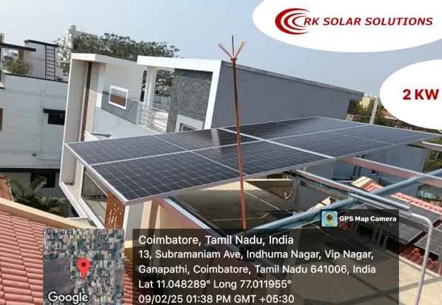 2 kW rooftop solar installation at Ganapathy, Coimbatore