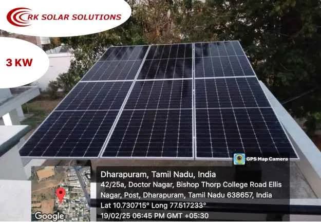 3 kW rooftop solar installation at Dharapuram, Tamil Nadu