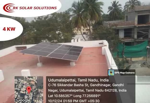 4 kW rooftop solar installation at Udumalaipettai